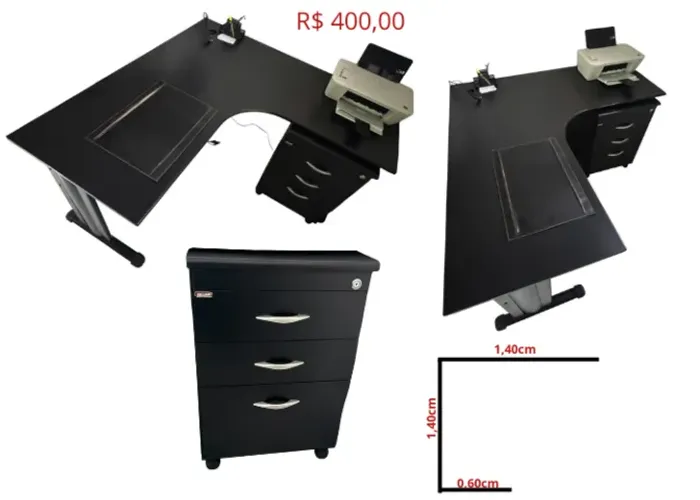 Mesa de escritorio em L