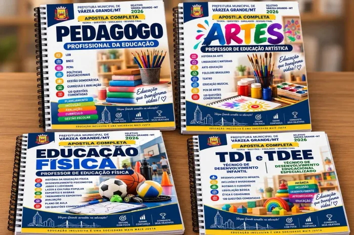Apostilas seletivo educação várzea grande MT