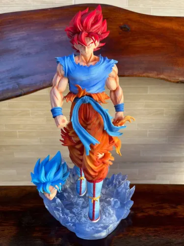 Action Figure Dragon Ball - Goku SJJ God 33cm Com Led e Head Extra