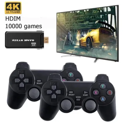 Videogame Stick 4K Com 10mil+ 2 Controles Sem Fio Console Original Portatil