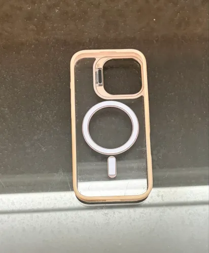 capinha nova para iphone 17 transparente rosa com carregamento por indução