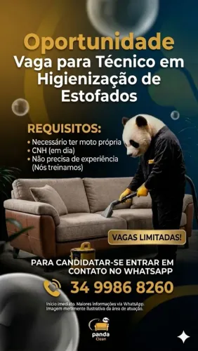 Vaga Masculina para higienizador de estofados - Uberlândia