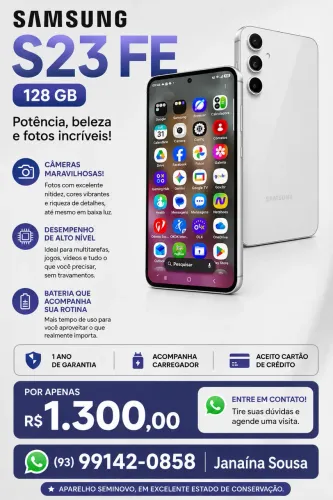 Celular Seminovo Samsung S23 Fe 128 Gb