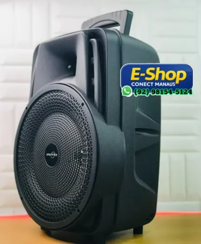 Caixa De Som Bluetooth Amplificada Potente Portatil Led Rgb Com Microfone Cor Preto Greatn