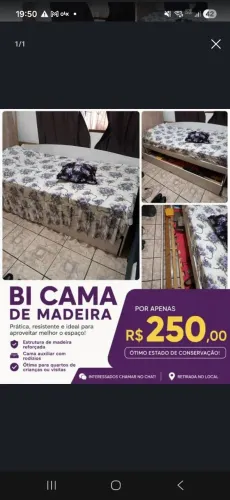 Bicama de madeira.
