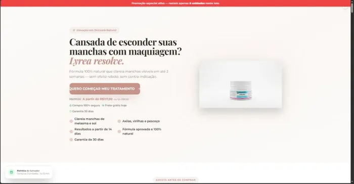 Estrutura Completa de E-commerce de Beleza Validada à Venda.