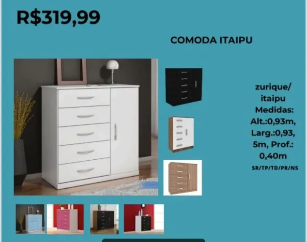 Cômoda direto da fábrica (consultar taxa)
