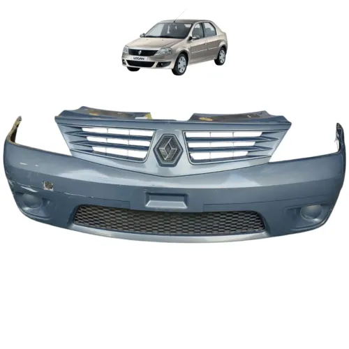 Parachoque Dianteiro Renault Logan 2007 2008 2009 C/ Detalhe Cinza