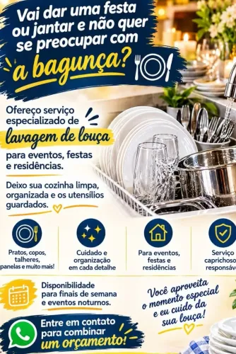 Lavação de louças.