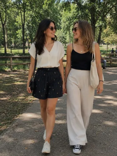 Short cortelle de alfaiataria preto com detalhes