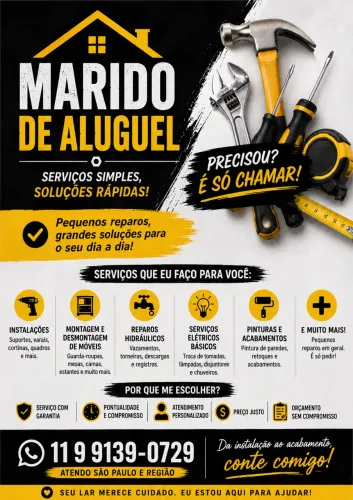 Marido de Aluguel | Montagem de Móveis | Elétrica | Hidráulica