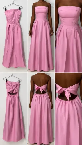 Vestido longo festa rosa