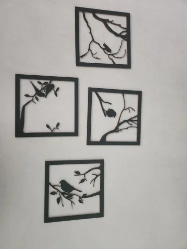 Kit com 4 quadros decorativos recorte a lazer.