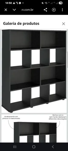 Estante de Livros Preta