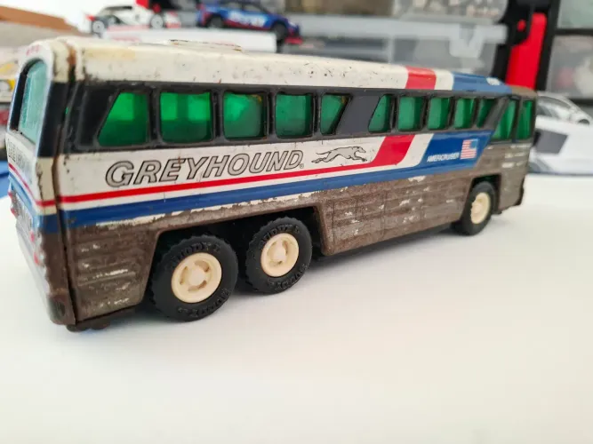 Miniatura ônibus de lata Americano Greyhound!!! Fabricação Japonesa!!! RARIDADE!!!