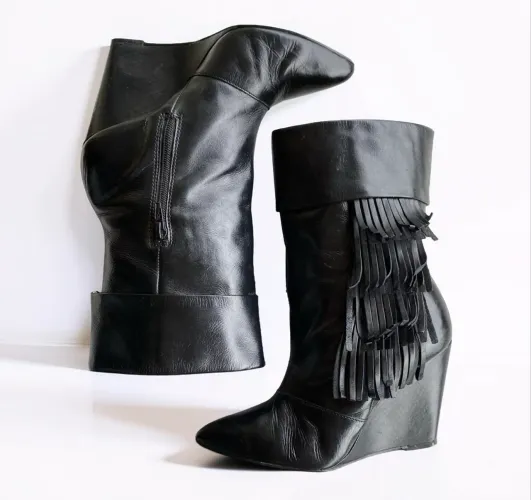 bota feminina marca santa lolla de couro legítimo tamanho 35
