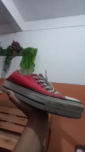 Converse All-Star plataforma vermelho TAM 37