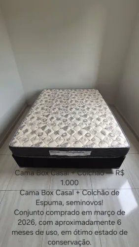 Cama + colchão casal Ortobom