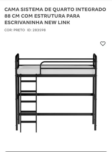 Cama Tok & Stok suspensa Preta