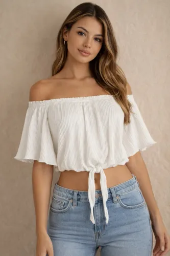 Cropped tam P branco ciganinha Renner
