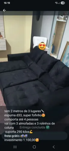 Sofá de 3 lugares já com frete