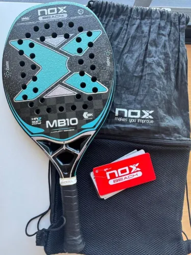 Raquete Beach Tennis Nox10 MB Maraike Biglmaier Carbono 18k c. tratamento profissional