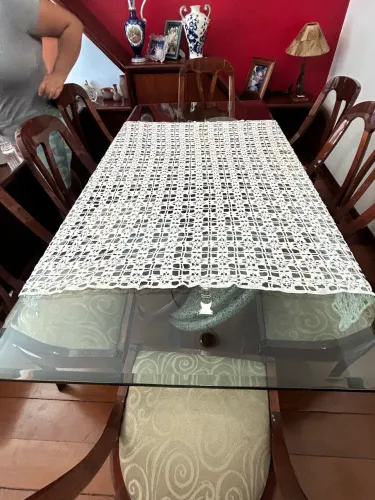 Romântica Toalha de mesa de crochê 
