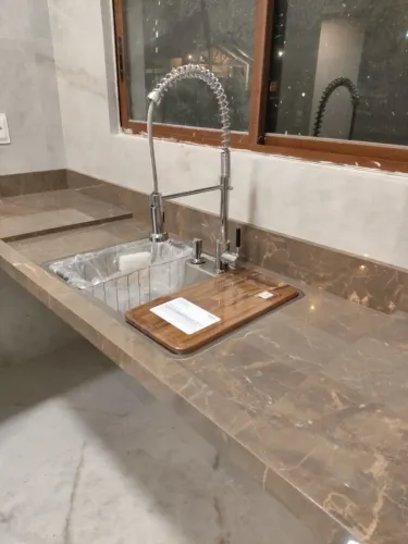 Bancada de cozinha em porcelanato