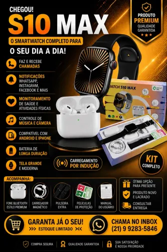 S10 MAX + FONE BLUETOOTH + 2 PULSEIRAS
