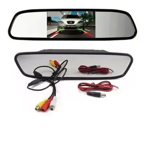 Kit Retrovisor Interno Com Tela Lcd 4.3 + Câmera De Ré Cinoy