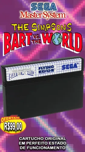 The Simpsons: Bart vs. The World - Master System (Original e Testado!)