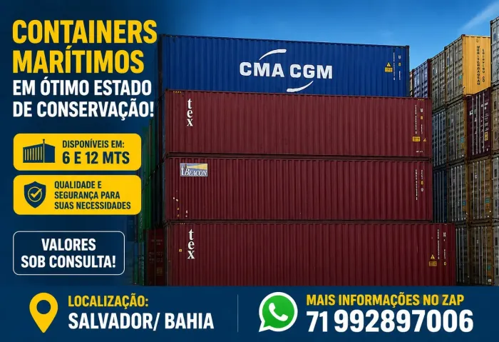 Venda de containers.
