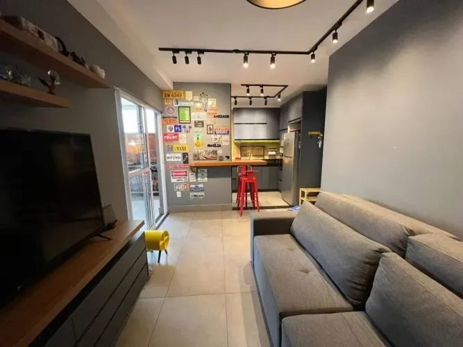 Apartamento mobiliado 1 quarto com varanda gourmet em Buritis, BH
