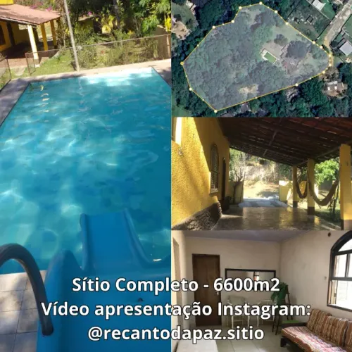 Sítio 6.600m² com piscina, 4 quartos e mobília completa - Próximo ao Arco Metropolitano