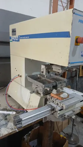 Kit de Maquina de tampografia 2 cores com revelador e compressor de ar