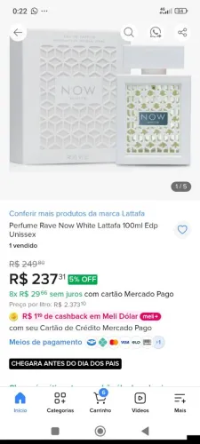 Perfume lattafa rave now white