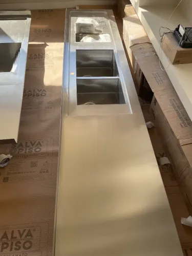 Bancadas de inox com pia e tanque