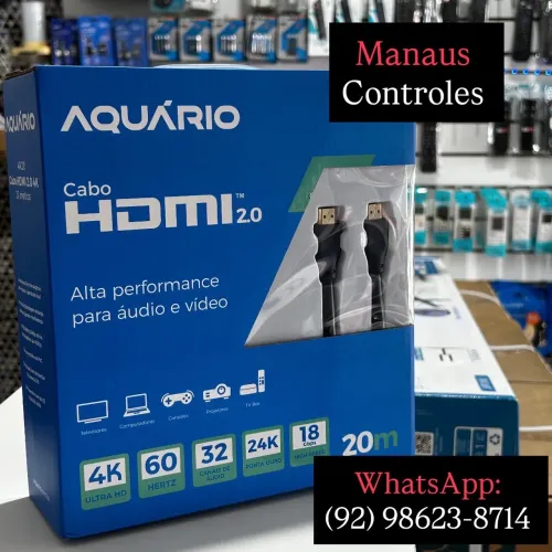 Cabo Hdmi 4K 2.0 20 Metros com 32 Canais de Áudio - Ideal para Projetor e Datashow