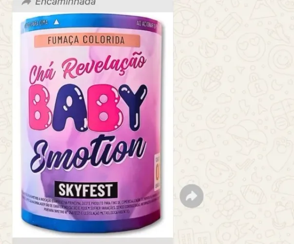 Fumaça de lata para chá revelação 