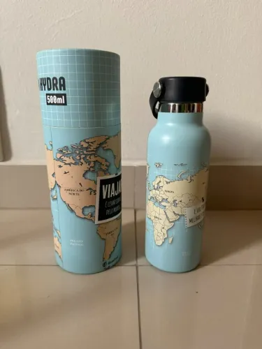 Garrafa Termica Hydra 500ml Academia Mapa Viajar Pelo Mundo (nunca usado)