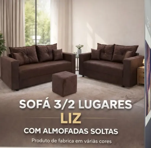 SOFÁS 3/2 LUGARES + PUFF, APROVEITE OFERTA 2 peças R$ 999,99