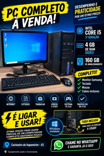 ? PC COMPLETO À VENDA - INTEL CORE i5 3ª GERAÇÃO! ?