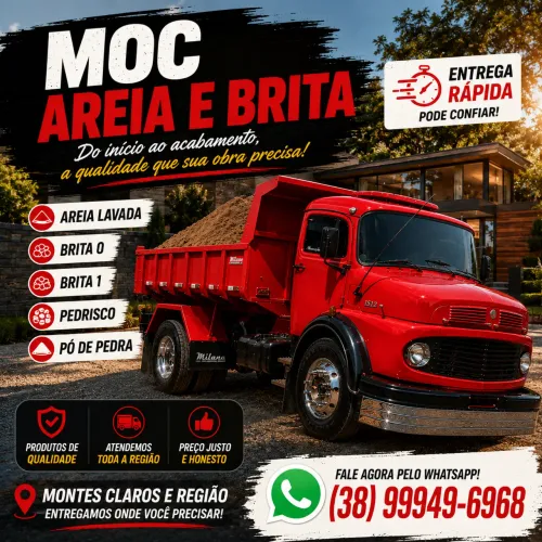 Areia e brita em Montes Claros