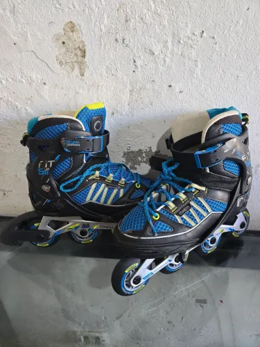 Patins Infantil In-line Oxelo Fit 5 Alumínio  n38 ao 41