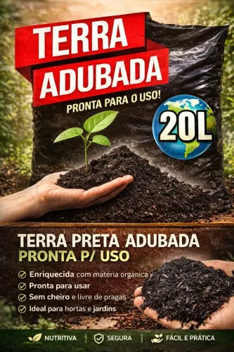 Terra Adubada 20L de Alta Qualidade Pronta para Plantio R$ 15,00