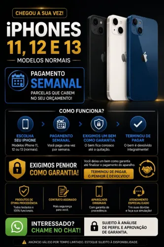 IPHONE NO CREDIÁRIO SEMANAL