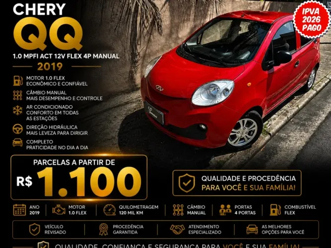 Chery QQ 1.0 ACT FL 12v/1.0 12V Flex 5P 2019