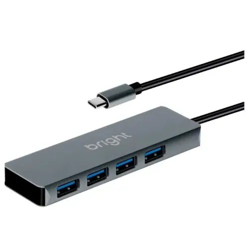 HUB USB 4 PORTAS USB 3.0 TIPO C BRIGHT HB001 - LOJA DADO DIGITAL