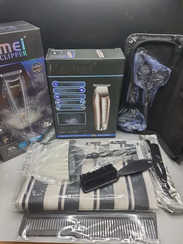 Kit barbeiro profissional máquinas e acessórios