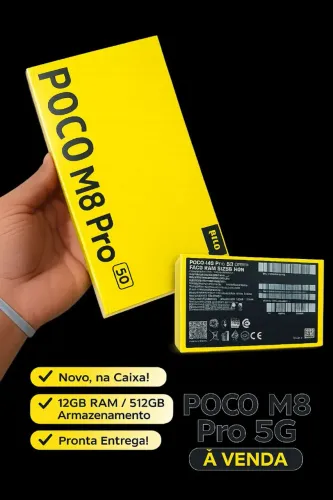 POCO M8 Pro 5G - 12GB RAM + 512GB | NOVO NA CAIXA